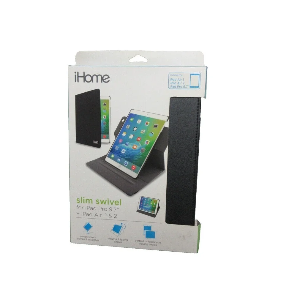 iHome Slim Swivel for iPad Air & Air 2 -Black Portrait or landscape viewing angl